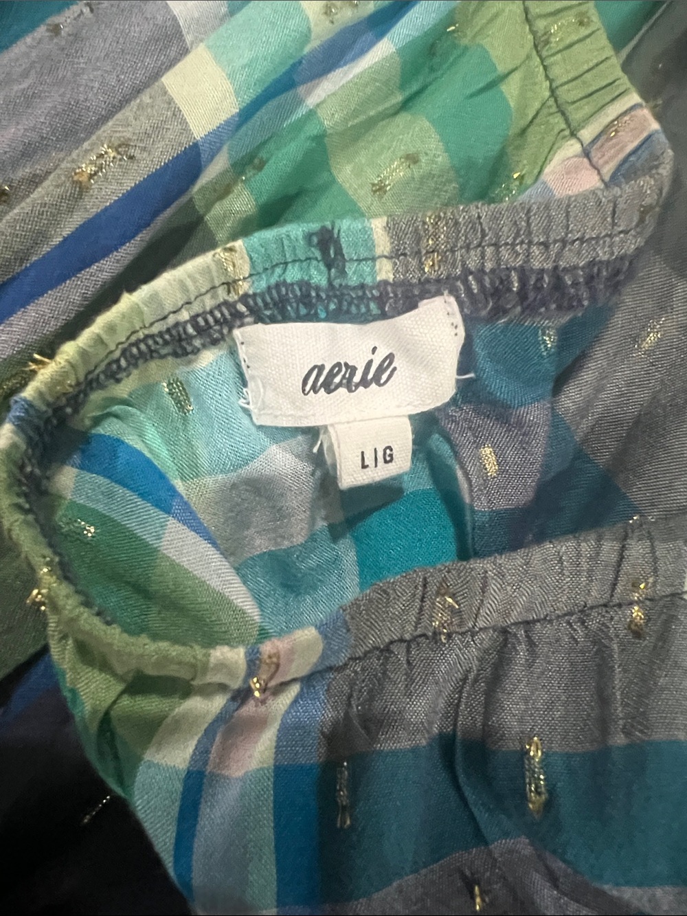 Backless Plaid Tiered Sundress in Green & Blue - Picture 6 of 6